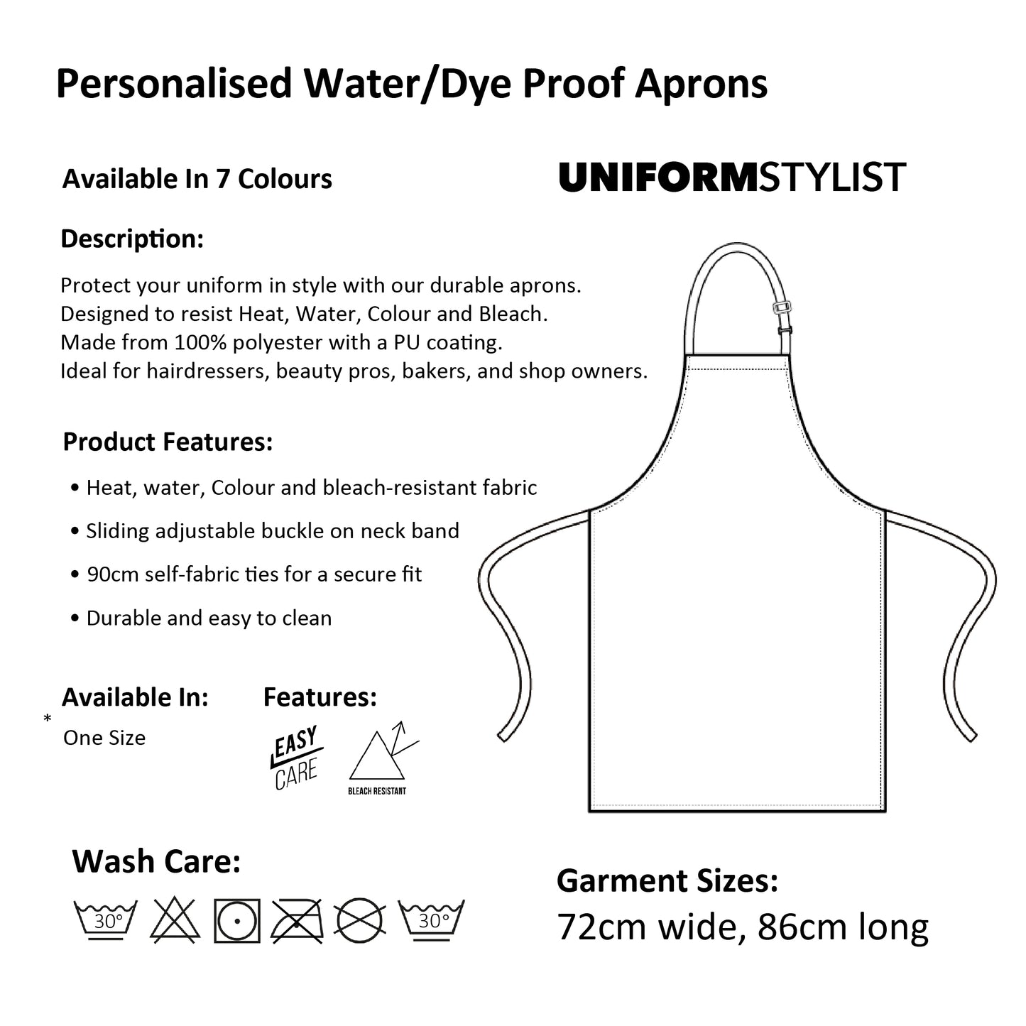 Waterproof Apron (7 Colour Options)